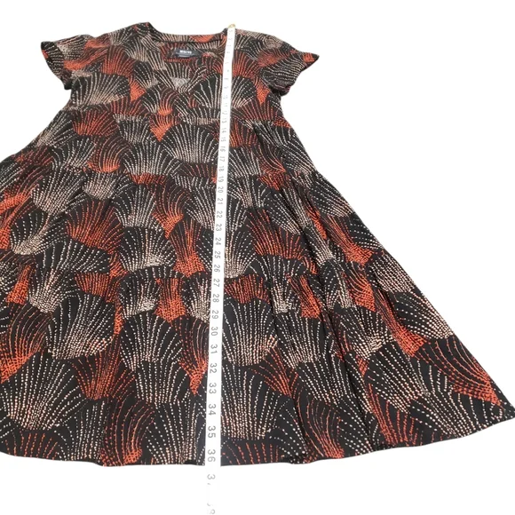 Anthropologie Maeve Harper Tunic Dress‎ Sz XS Fireworks Print Black Red Casual - Picture 9 of 12